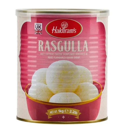 Haldiram Rasgulla - Soft & Sweet Indian Dessert - 1Kg