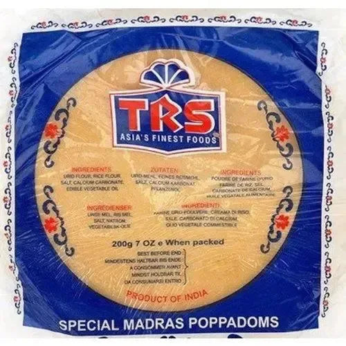 TRS Madras Plain Papad 200g - Crispy Snack